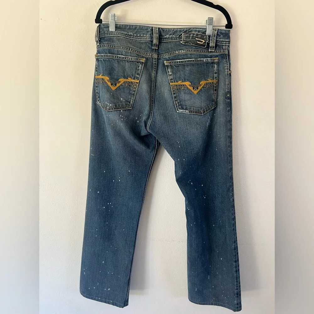 Diesel Industry Denim Straight Leg Distressed‎ Mud Washed Made In Italy Jeans